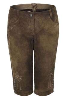 Damen Kniebundhose Ziegenvelour Leder braun