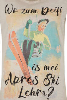 Damen T-Shirt 'Apres Ski' hellgrau-beige