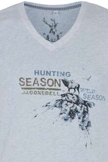 T-Shirt V-Ausschnitt Jagdrebell hellgrau