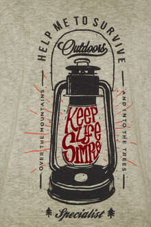 Herren T-Shirt 'Keep Life Simple' oliv