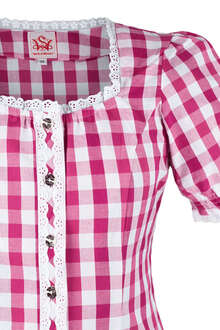 Miederbluse Karo beere-wei