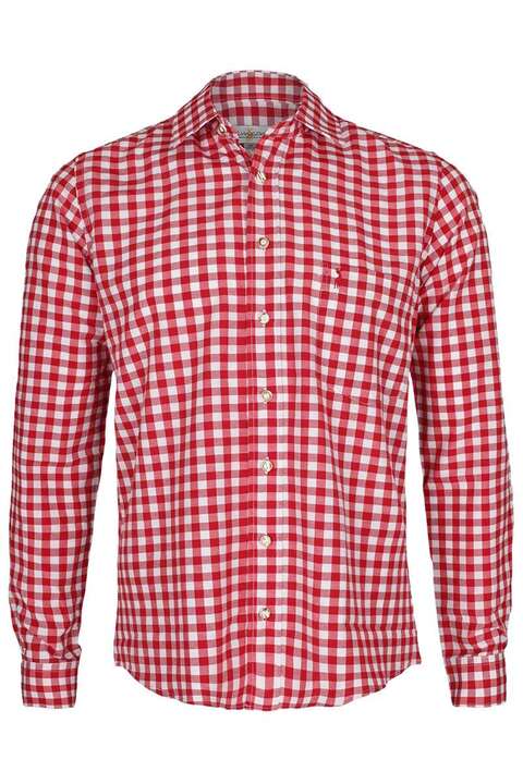 Hemd Slim-Fit rot-wei kariert