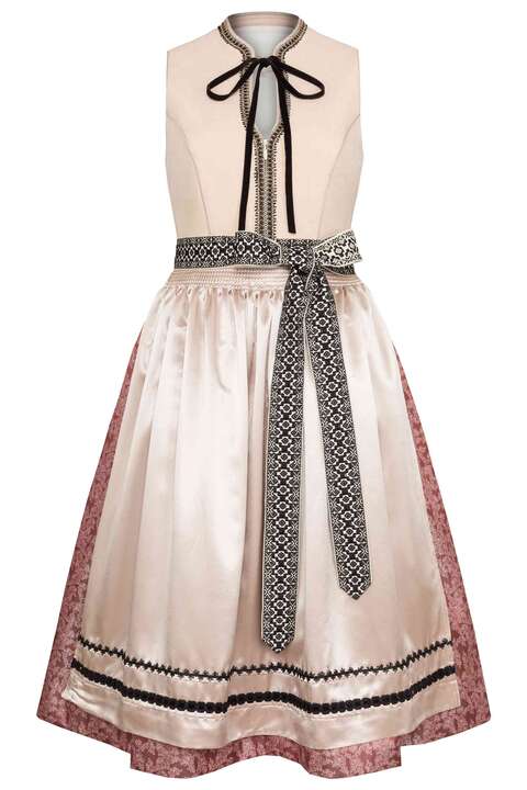 Hochgeschlossenes Dirndl Midi natur