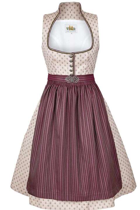 Dirndl mit Schrzenbrosche natur