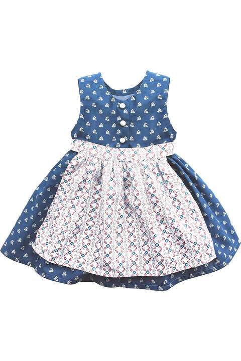 Baby-Dirndl mit Schrze blau