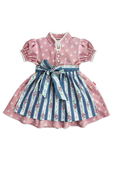 Baby-Dirndl rosa mit Schrze blaue