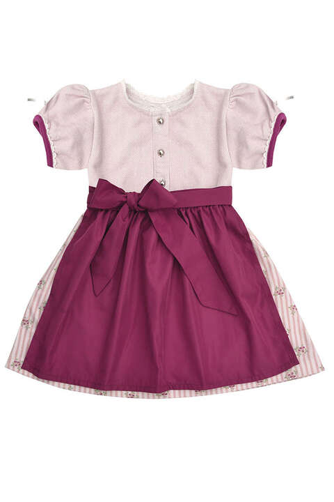 Baby-Dirndl rosa mit Schrze weinrot