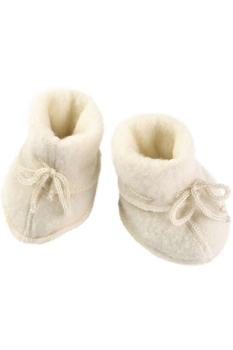 Baby Schhchen aus Bio-Wollfleece natur