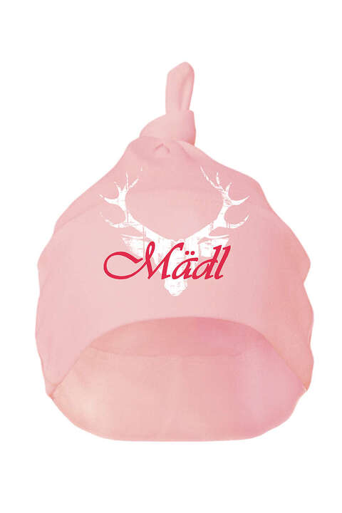 Knoten- Mtze mit Hirsch Mdl rosa