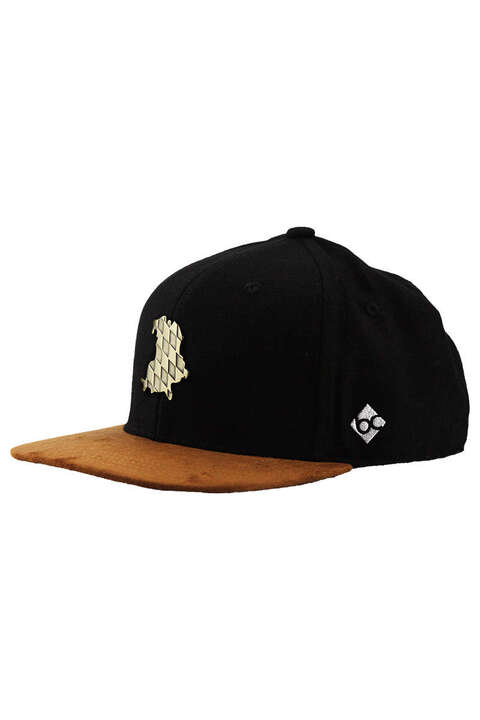 Snapback Cap Freistaat mit Metallpatsch schwarz