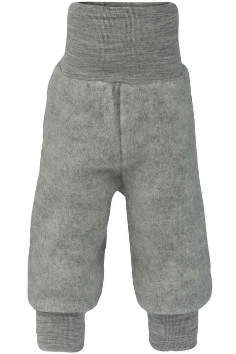 Baby Schlupfhose aus Bio-Schurwollfleece hellgrau