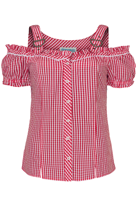 Trachten Carmenbluse kariert rot