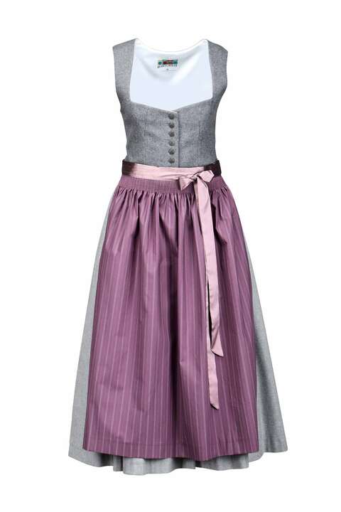 Lodendirndl lang grau lila