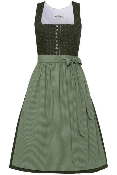 Baumwolldirndl lang oliv