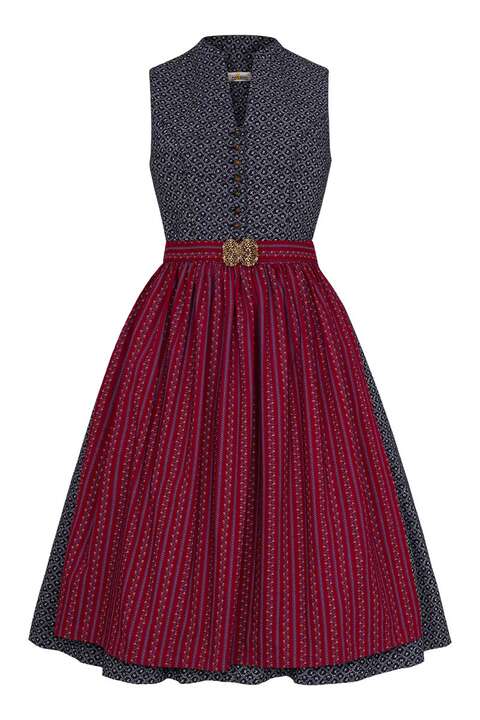 Waschdirndl Midilnge blau