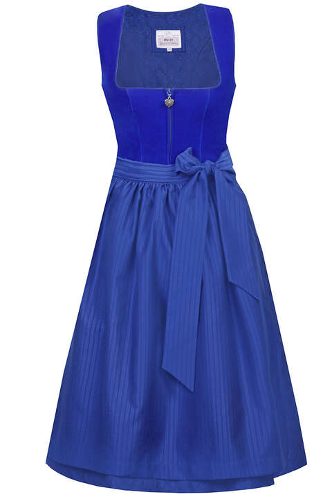 Samtdirndl Midi azurblau