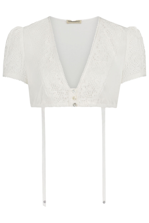 Dirndlbluse mit kurzen rmeln reinwei