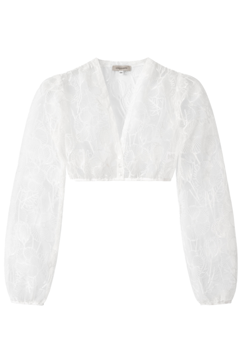 Dirndlbluse bridal flower offwhite