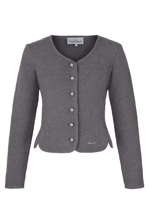 Dirndljacke Strick grau meliert