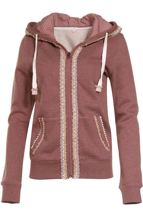 Damen Trachten Sweat-Jacke rose