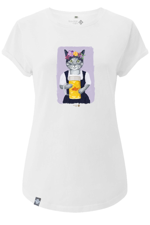 Damen T-Shirt 'Prost Mauzi' lila