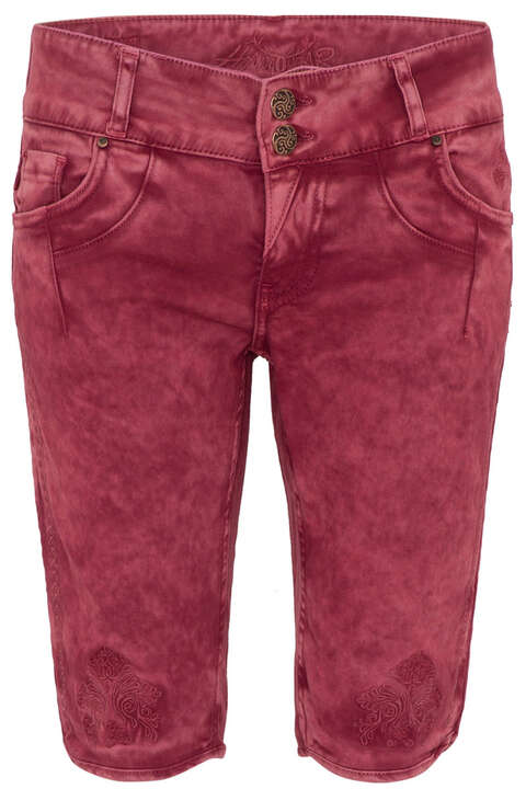 Damen Trachtenjeans Bermuda weinrot