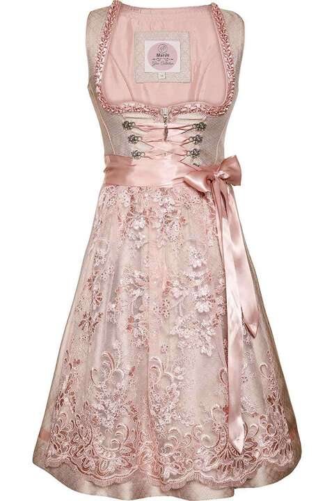 Mini-Dirndl mit Schnrung rosa champagner