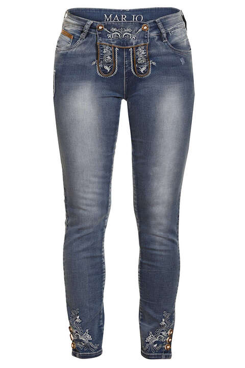 Damen Trachten Stretch-Jeans lang blau