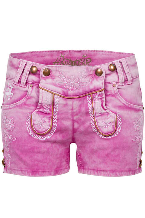 Damen Trachten Jeansshorts pink