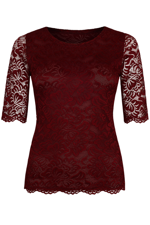 Damen Trachtenshirt aus Spitze beere
