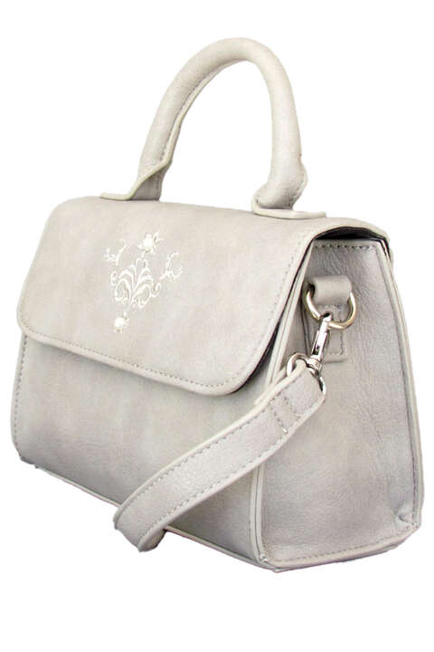 Damen Trachten-Handtasche mit Perlen grau