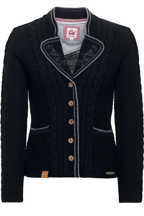 Damen Trachten Strickblazer schwarz