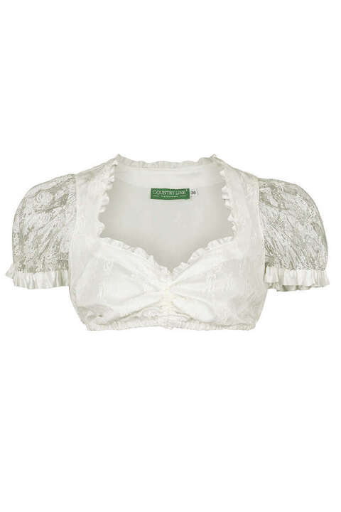 Dirndlbluse mit Blumenspitze creme