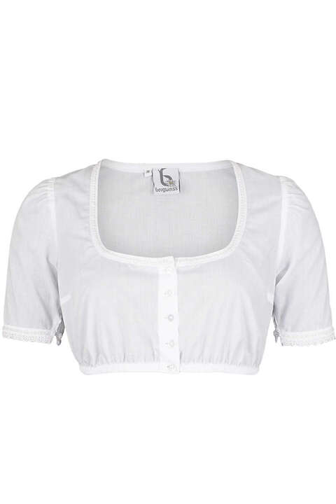 Dirndl Bluse mit Perlenstickerei wei