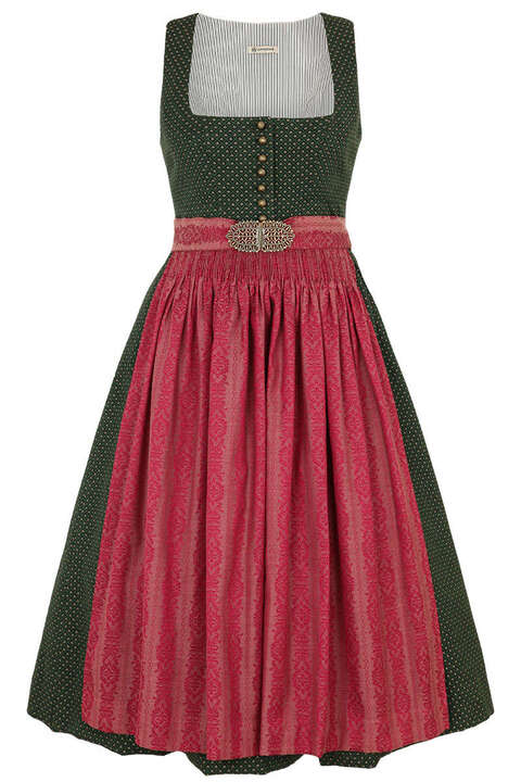 Midi Dirndl buchsgrn nudepink