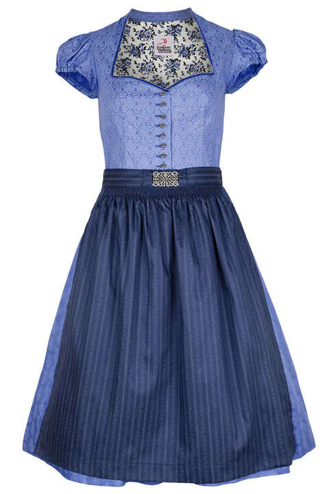 Baumwoll-Dirndl mit rmel mittelblau