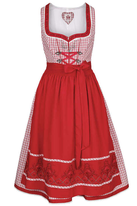 Dirndl midi kariert Rot