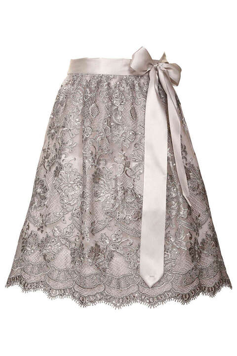 Dirndl-Spitzenschrze 65 cm silber