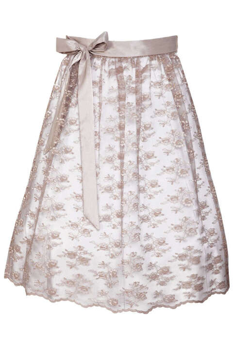 Dirndl Spitzenschrze 65 cm Taupe