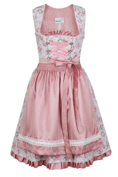 Dirndl mini Vintage Blumenprint taupe