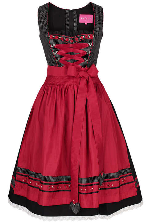 Dirndl kurz schwarz rot