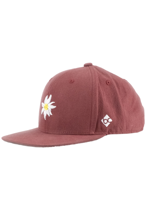 Cap 'Edelwei Leinen' flat kaminrot