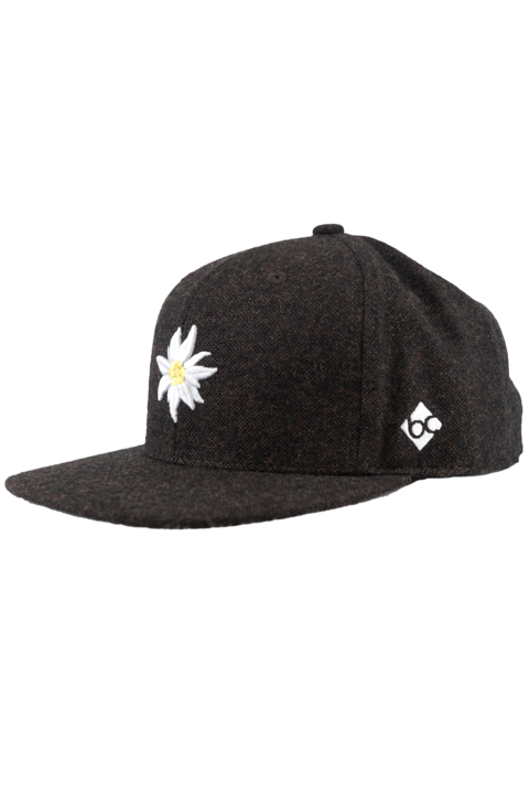 Edelwei-Cap Flanell Snapback dunkelbraun