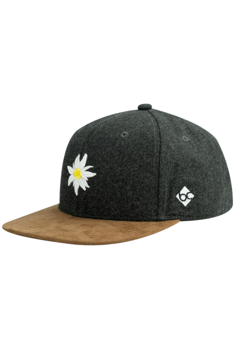 Cap Snapback 'Edelwei Klassik Wildleder' dunkelgrau
