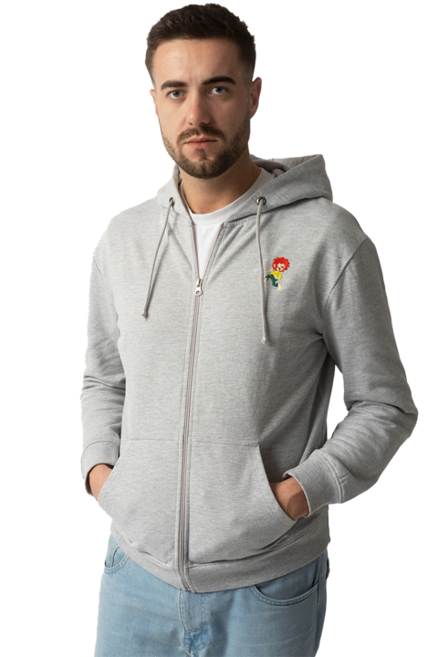 Zip-Hoodie Pumuckl 'Grantig by Nature' grau