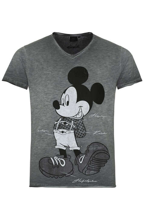 Herren T-Shirt mit Mickymaus-Motiv anthrazit