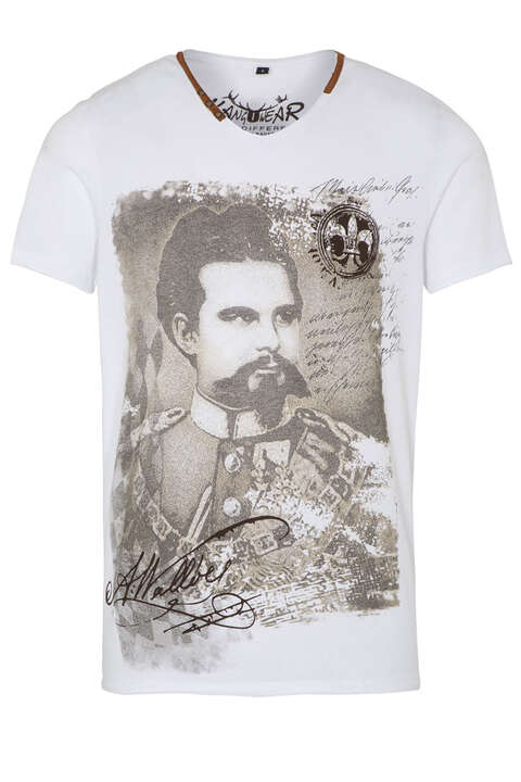 Herren T-Shirt mit Ludwig II weiß