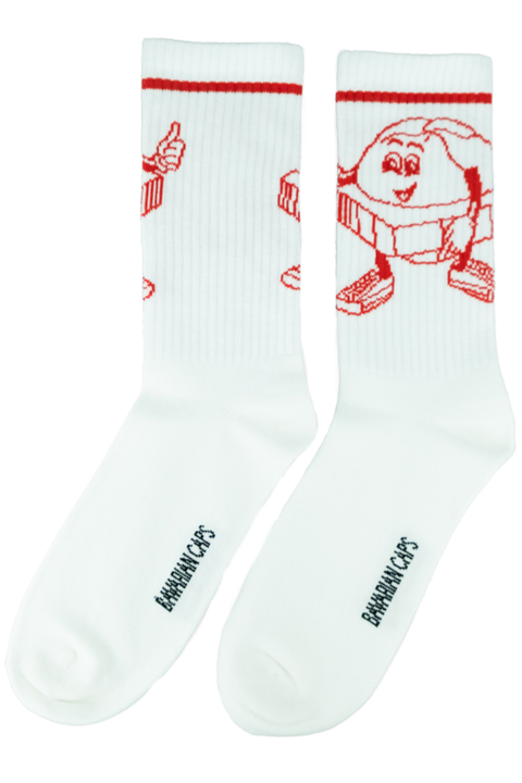 Herren Socken 'Mr. Leberkas' wei