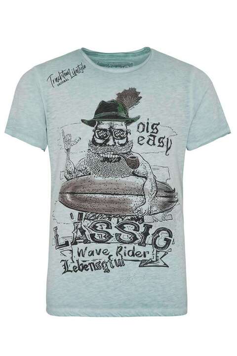 Herren Trachten-T-Shirt ois easy türkis