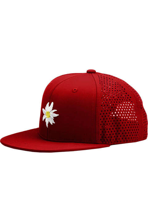 Snapback Cap mit Edelweisslogo rot